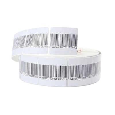 EAS 8.2MHz RF Security Soft Label 40 X 40mm Coated Paper With Bar Code