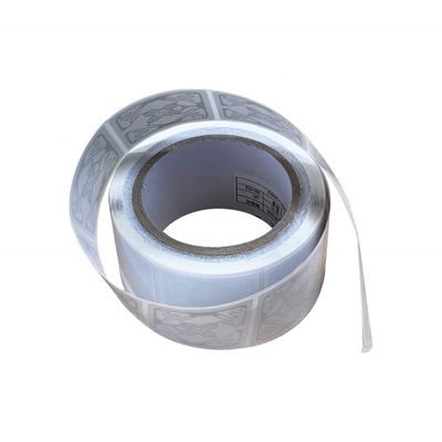 RFID Soft Security Tags 50 X 50mm Square Silver Roll Customizable Chip Code